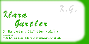 klara gurtler business card